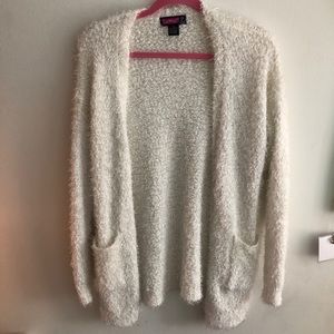 Thrifted White Fuzzy Cardigan